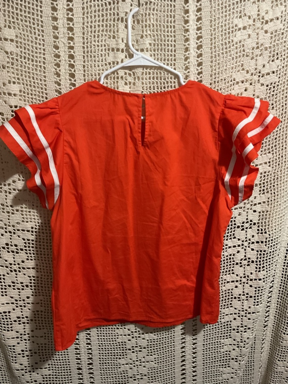 Flying Tomato orange ruffled sleeve top blouse Medium - Picture 3 of 3